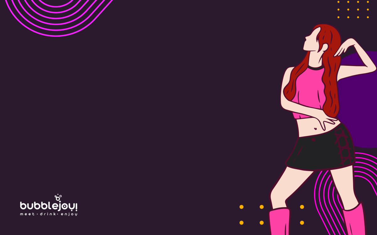 Szeroki baner slidera promujący wydarzenie K-POP Random Play Dance w Centrum Galaxy z datą 18 kwietnia i logami organizatorów.