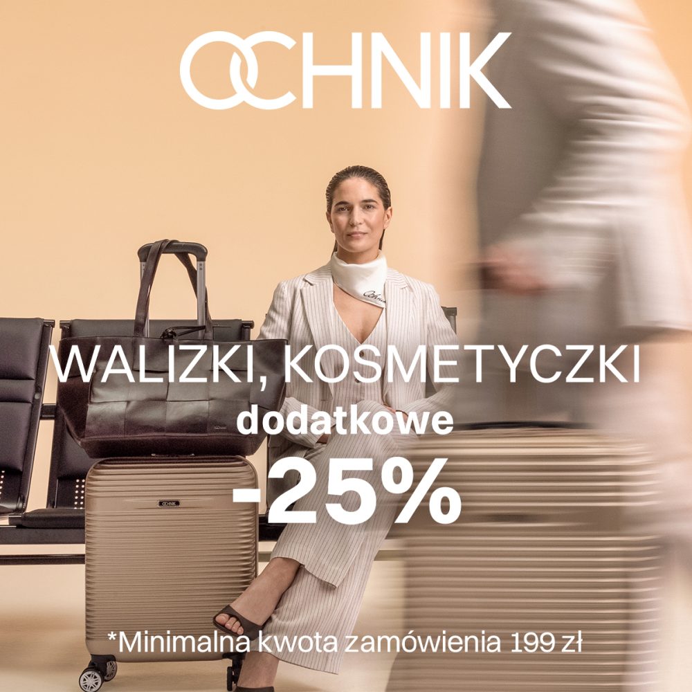 Zdjęcie 1080x1080_c.jpg z elegancką kobietą, skórzaną torbą oraz beżowymi walizkami OCHNIK w Centrum Galaxy